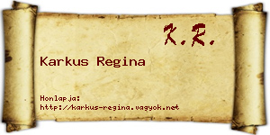 Karkus Regina névjegykártya